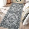 Washable Vintage Oriental Rug Non Slip Low Pile Rug Soft Throw Floor Cover Retro Printed Foldable Indoor Carpet for Living Room Bedroom Nursery - 4 of 4