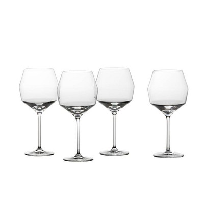 Cambridge Silversmiths Set of 4 18oz Stainless Steel Wine Glasses Black