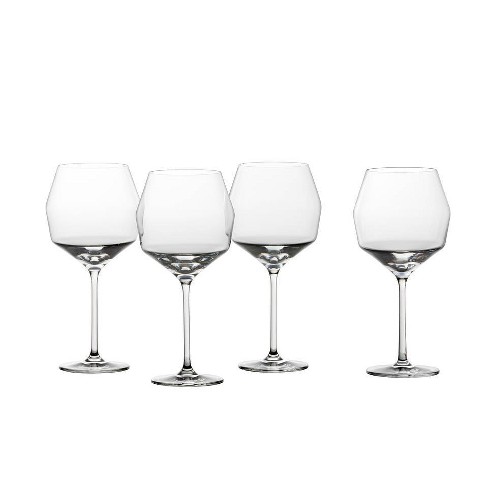 Geo Crystal Red Wine Glasses - 23 oz - Set of 4