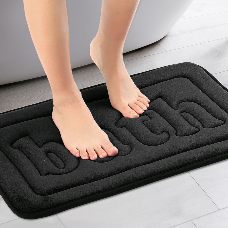 Unique Bargains Memory Foam Water Absorbent Quick Dry Non-Skid Bottom Soft Bathroom Rugs, 2 of 7