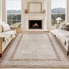 Washable Area Rugs Modern Bordered Low Pile Rugs for Living Room Contemporary Geometric Foldable Stain Resistant Carpet Neutral Rugs for Bedroom - 2 of 4