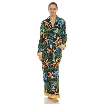 White Mark Women's Two Piece Wildflower Print Pajama Set