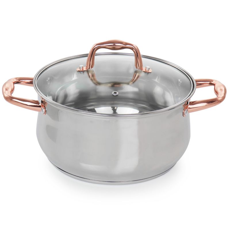 Gibson Home Bransonville 8 Piece Stainless Steel Cookware Set in Chrome and Bronze, 5 of 12