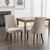 SKRAN Dining Chairs Channel Kitchen Dinner Chair Comfy Upholstered Accent Chair for Dining Room with Curved Solid Wood Legs,Set of 2 - 2 of 4