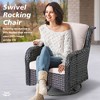HOMLUX Outdoor Swivel Rocking Chairs with Fire Pit Table Set Patio Furniture Set - 3 of 4