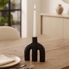 Decorative Double Arched Taper Candle Holder - Unique Volcano Texture Candlestick Holder for Dining Room Table Centerpieces - Black - 3 of 4