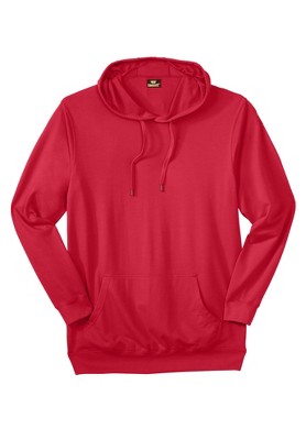 Kingsize Men's Big & Tall Lightweight Terry Hoodie - Tall - 9xl, Red ...