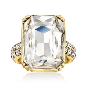 Ross-Simons 14kt Yellow Gold-Plated Ring With Simulated White Gemstones and .81 ct. t.w. Czs - 1 of 4