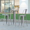Emma and Oliver Indoor/Outdoor Bar Top Table, 23.75" Round All Weather Poly Resin Top with Steel base - 2 of 4