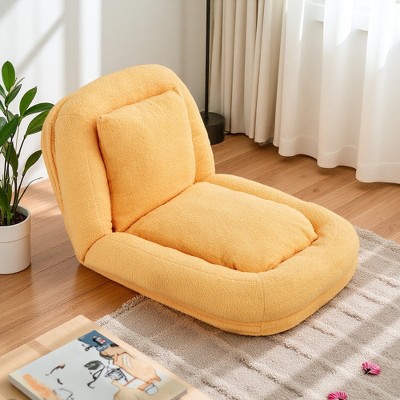Folding Plush Floor Lounge Chair with 5 Adjustable Positions