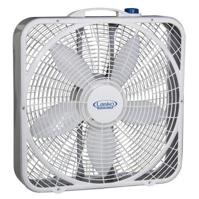 Lasko 3720 20 Inch 3-Speed Quiet Weather-Shield Performance Box Fan with Easy Carry Handle for Doorways, Windows and Home Rooms, White