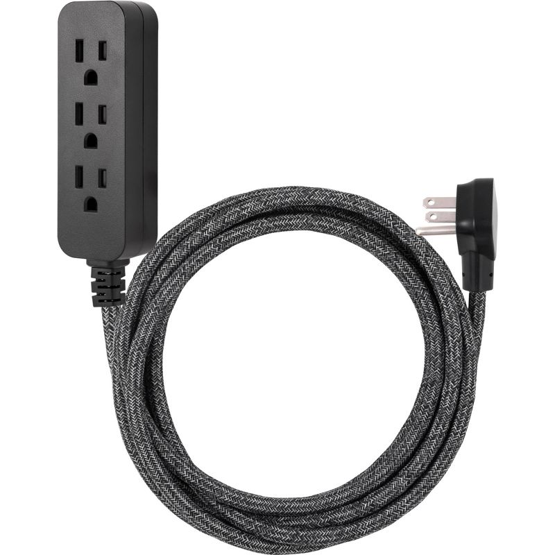 Cordinate 3 Outlet 10&#39; Extension Cord Dark Heather, 3 of 9