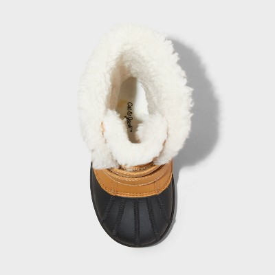 Cat & Jack Toddler Faux Fur Hook-And-Loop Mid Calf Winter Boots Waterproof