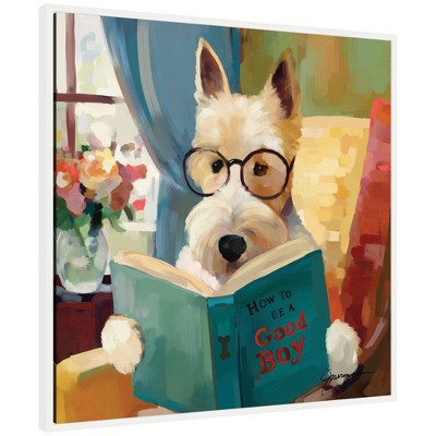Kate & Laurel All Things Decor 30"x30" Sylvie How To Be A Good Boy Framed Canvas by Mary Sparrow White