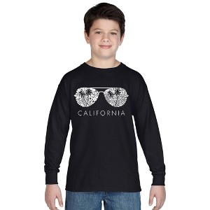LA Pop Art Boy's Word Art Long Sleeve - California Shades - 1 of 4