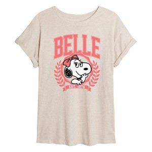 Women's - Peanuts - Belle Collegiate Oversized Graphic T-Shirt - 1 of 4