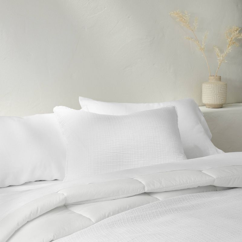 Textured Chambray Cotton Pillow Sham - Casaluna™, 2 of 9