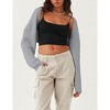 Women Open Front Cardigan For Women Long Batwing Sleeve Knitted Bolero Shrugs Casual Sweaters - 2 of 4