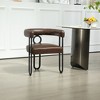 Sapphtopaz Dining Chair Upholstered Barrel Chairs with Half-Round Back and Metal Legs Arm Chairs Set of 2 for Dining Room, Kitchen - 4 of 4