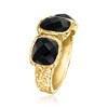 Ross-Simons Bezel-Set Onyx 3-Stone Ring in 18kt Gold Over Sterling - 3 of 4