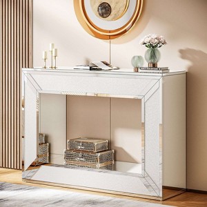 Hommoo Modern Mirrored Console Table Silver - 1 of 4