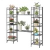 57.5" Extra Storage 5 Tier Folding Metal Shelves with Set of 2 Deluxe Extension Shelves - Breighton Home - 3 of 4