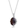 Guili Sterling Silver Cubic Zirconia and Deep Burgundy Cubic Zirconia Dangling Pendant Necklace - 2 of 2