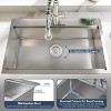 24x18 Inch Drop In Kitchen Sink, Stainless Steel Kitchen Single Bowl Sinks, Top Mount Workstation Sink, 2 Piece Set, with Pull-Down Faucet, Silver - 3 of 4