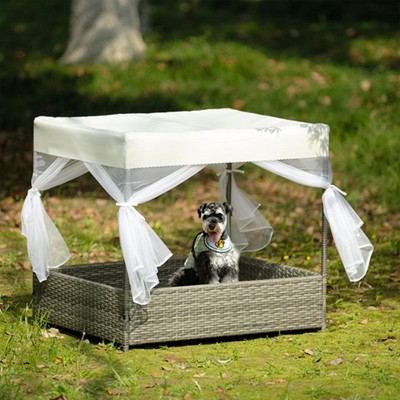MaseiKar Dog Bed, Pet Bed, Pet Enclosures, Pet Outdoor Furniture, Pet Patio Furniture, Seasonal PE Wicker Pet Furniture, Dog Bed