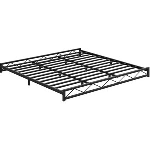 Metal Platform Bed Frame with Wave Headboard & Footboard, Steel Slat Support, Noise-Free, No Box Spring Needed, Twin/Full/Queen/King - 1 of 4