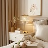 17 in. Gold and Silver LED Integrated Table Lamp Clear Crystal with 3-Way Dimmer Rotary Switch and Dual USB Charging Ports - 4 of 4