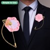 Unique Bargains Wedding Rose Men Suit Boutonnieres Lapel Pin 1 Pc - 4 of 4