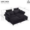 86" Modern Corduroy Upholstered Sectional Sofa with 2 Ottomans, Comfy Deep Seat loveseat Sofa, 4-Seater Cloud Couch for Living Room, Apartment, Office - 3 of 4