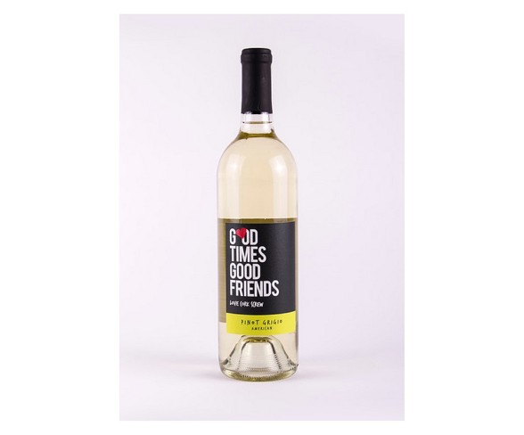 Love Cork Screw Good Times Good Friends Pinot Grigio White Wine - 750ml Bottle