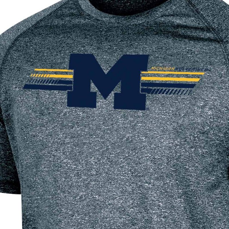 NCAA Michigan Wolverines Men&#39;s Gray Poly T-Shirt, 3 of 4