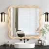 FONTOI Wavy Rectangle Wall Mirror, 36"*36" Square Mirror Wall Decor for Bathroom Bedroom Living Room Cloakroom Entryway, Brown, 35.8"*1.18"*35.8" - 4 of 4