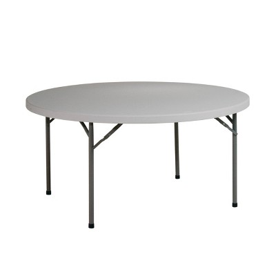 60" Round Resin Multi Purpose Table Light Gray - OSP Home Furnishings