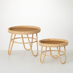 12.5"H Sullivans Bamboo Boho Designer Riser Set of 2, Natural - 1 of 4