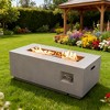 BAOURE 42" Rectangular Propane Fire Pit Table, 50,000 BTU Outdoor Gas Fire Pit with Wind Guard for Patio, Deck - 4 of 4