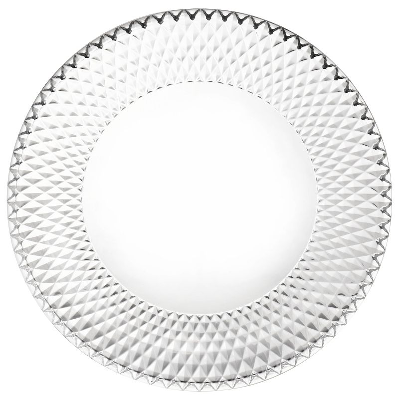 Gibson Home Clearview Diamond 12 Piece Embossed Glass Dinnerware Set, 3 of 8