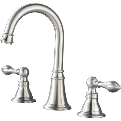 Mixxidea 3 Hole Two Handle Bathroom Faucet Brushed Nickel