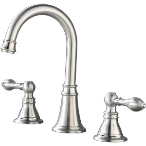 Mixxidea 3 Hole Two Handle Bathroom Faucet Brushed Nickel - 1 of 3