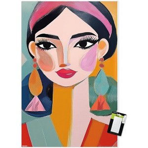 Trends International Reinders: Portraits - Vibrant Woman I Unframed Wall Poster Print White Mounts Bundle 22.375" x 34" - 1 of 4
