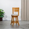 24" Counter Height X-Back Swivel Stool with Padded Seat and Weathered Finish, Solid Hardwood Frame for Kitchen or Bar - 2 of 4