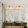 LNC Morrisave 22.8-in 3-Light Bell Modern/Contemporary Bathroom Vanity Lights ,Clear Glass Shade, Gold/Black - 4 of 4