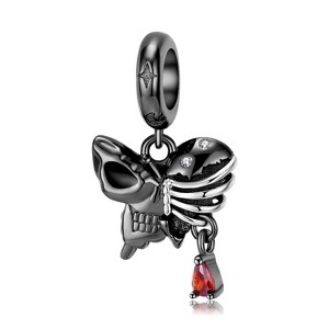 Skeleton Charm for Women Butterfly Gothic European Bead Charm Sterling Silver Ginger Lyne Collection - 1 of 3