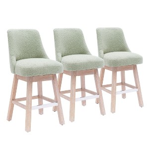 WestinTrends 26" Upholstered Swivel Counter Height Bar Stools (Set of 3) - 1 of 3