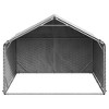 vidaXL Outdoor Dog Kennel Silver Galvanized Steel Large - 3 of 4