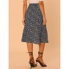 INSPIRE CHIC Women's Print Floral Peasant Elastic Waist A-Line Midi Skirts 2 Packs - 4 of 4