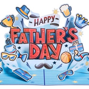 Paper Love Greatest Dad, Happy Father's Day Pop Up Card, Gift For Dad, Husband, Son, Anyone - 5" x 7" Cover - Includes Envelope and Note Tag - 1 of 4